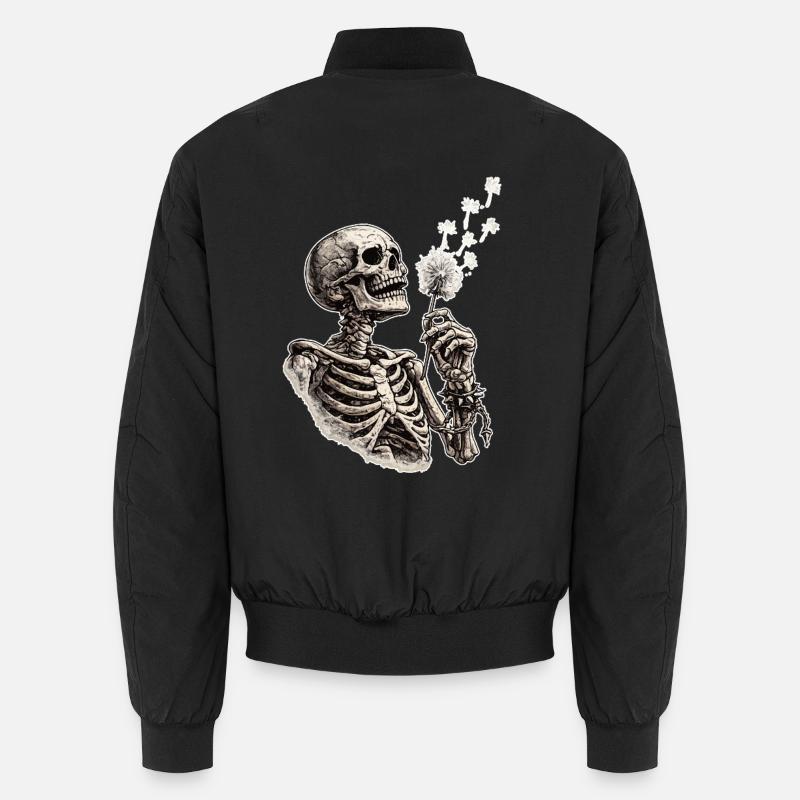 Skeleton with dandelion Unisex Bomber Jacket
