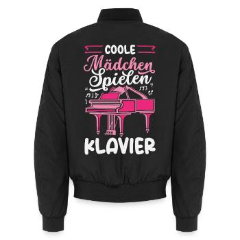 Piano Klavier Musiker Geschenk Geschenkidee - Unisex Bomberjacke - Schwarz - Hinten - AI Model Male 185 light (185cm)