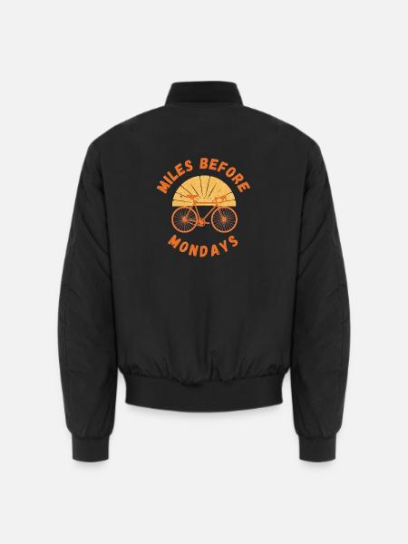 Miles Before Mondays – Vintage Fahrrad Motiv - Unisex Bomberjacke - Schwarz