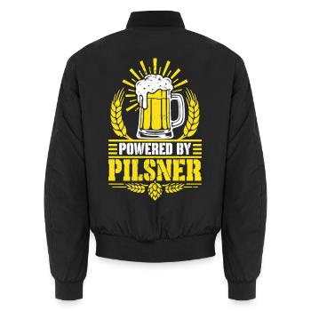 Bierfan Bierliebe Bierliebhaber Geschenk - Unisex Bomberjacke - Schwarz - Hinten - AI Model Male 185 light (185cm)