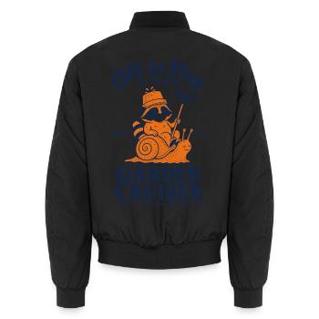 Stadtgärtnern, um im Dreck zu spielen - Unisex Bomberjacke - Schwarz - Hinten - AI Model Male 185 light (185cm)