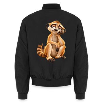 Müdes Cartoon-Erdmännchen - Unisex Bomberjacke - Schwarz - Hinten - AI Model Male 185 light (185cm)