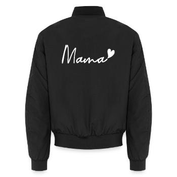 Mama - Mother's Day - Unisex Bomber Jacket - black - Back - AI Model Male 185 light (185cm)