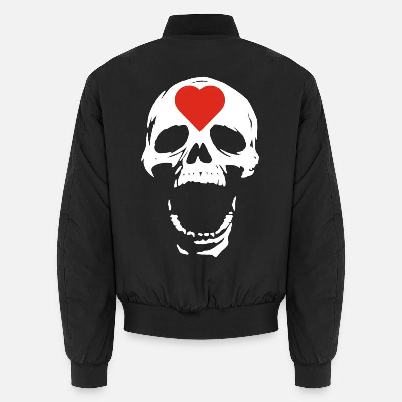 Der weiße Schädel und das Herz Unisex Bomberjacke