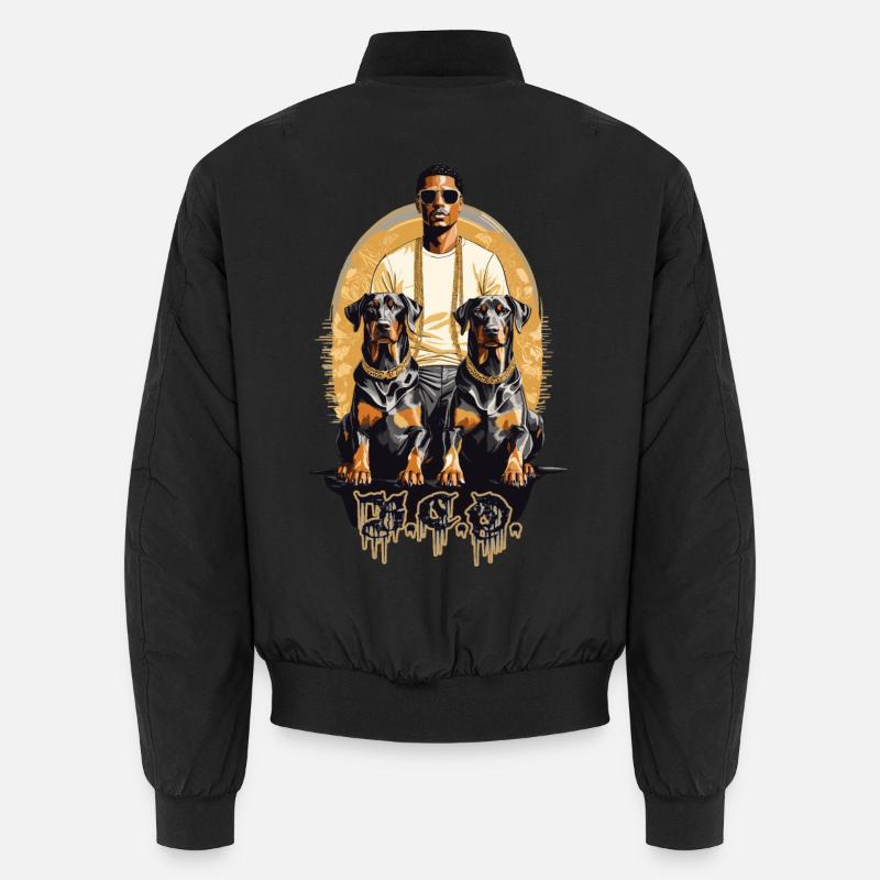Rapper mit Dobermänner - Unisex Bomberjacke - Schwarz