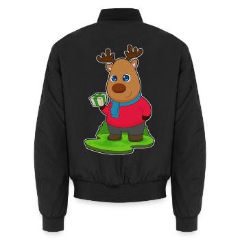 Reindeer Christmas Package - Unisex Bomber Jacket - black - Back - AI Model Male 185 light (185cm)