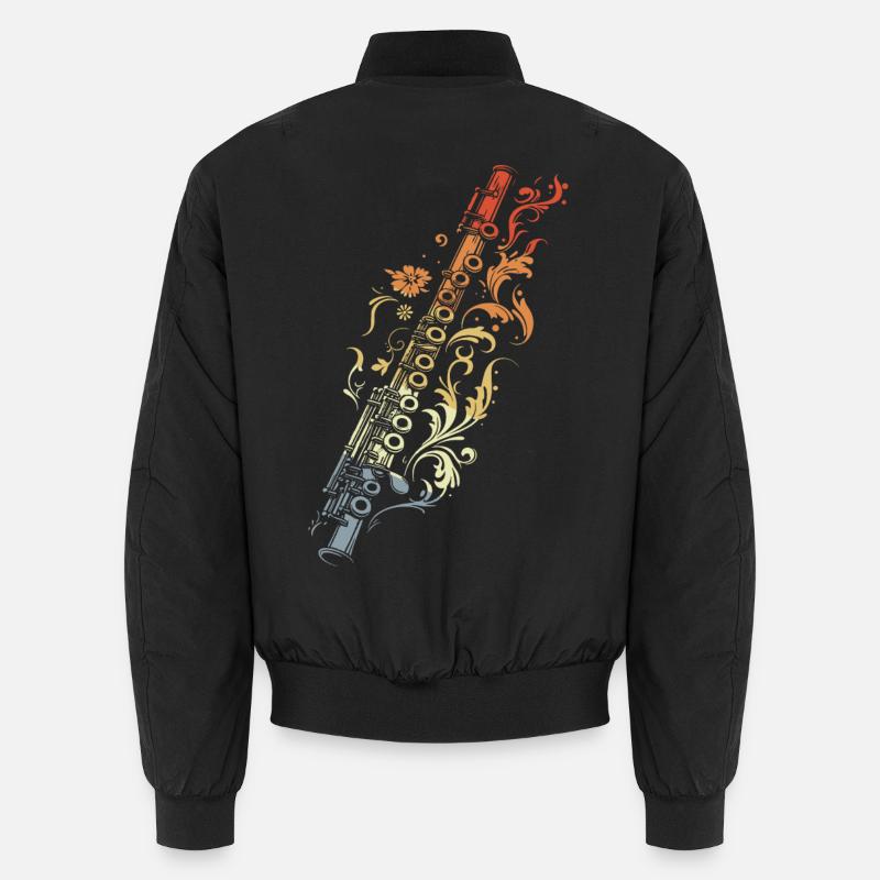 Flûte Graphique Style Rétro - Bomber unisexe - noir