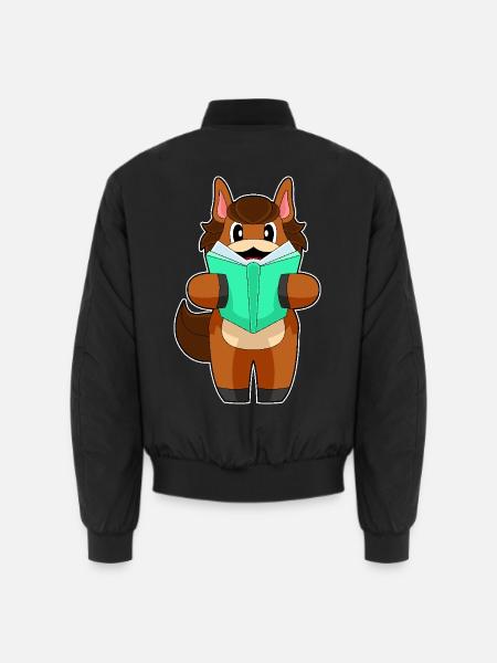 Pferd Buch - Unisex Bomberjacke - Schwarz