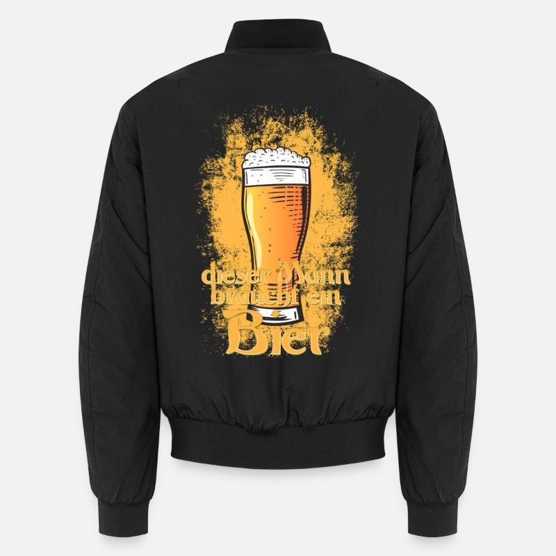 This man needs a beer - Unisex Bomber Jacket - black