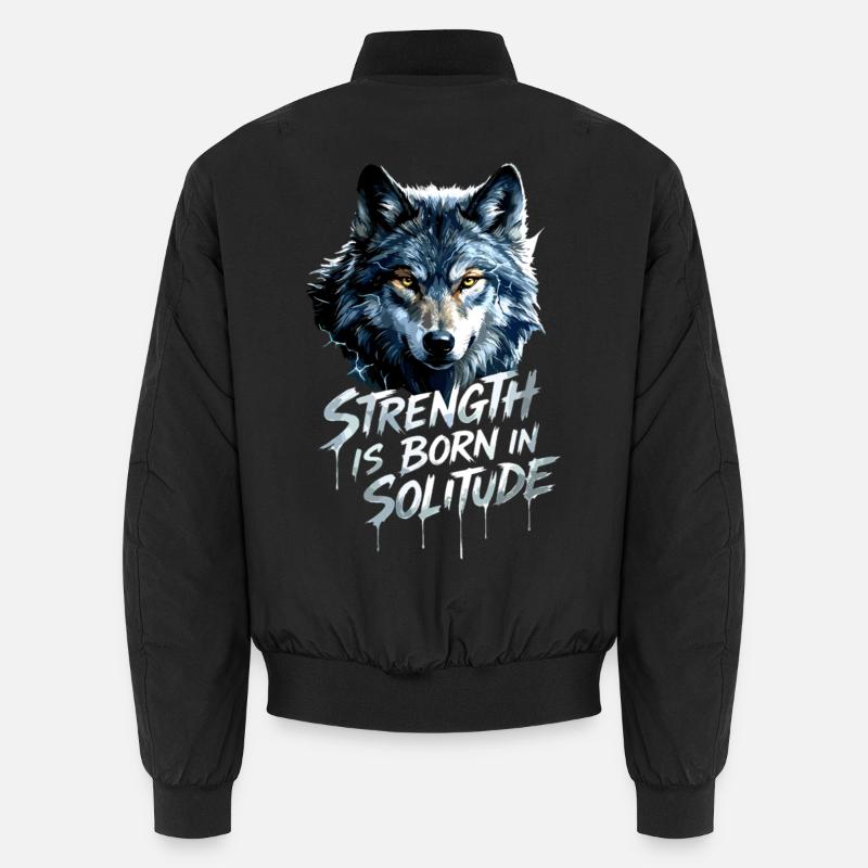 Wolf's Head Motivation - Unisex Bomber Jacket - black