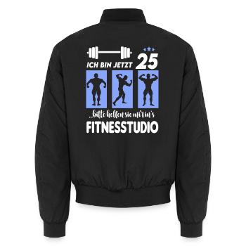 25 Jahre Alter Geburtstag Bodybuilding Mann Sport - Unisex Bomberjacke - Schwarz - Hinten - AI Model Male 185 light (185cm)