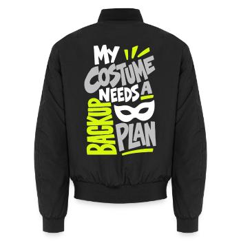 Kostümhumor – My Costume Needs a Backup Plan - Unisex Bomberjacke - Schwarz - Hinten - AI Model Male 185 light (185cm)