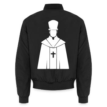 Priester Pfarrer Theologie Geschenk  - Unisex Bomberjacke - Schwarz - Hinten - AI Model Male 185 light (185cm)