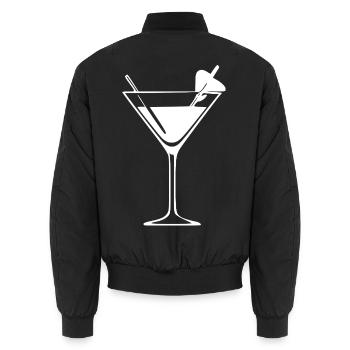 Cocktail Cocktailglas Geschenk Barkeeper Kellner  - Unisex Bomberjacke - Schwarz - Hinten - AI Model Male 185 light (185cm)