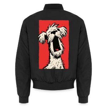 müdes Hündchen - Unisex Bomberjacke - Schwarz - Hinten - AI Model Male 185 light (185cm)