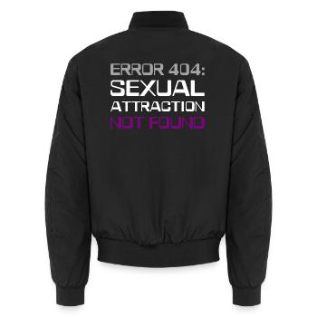 Fehler 404 asexuell - Unisex Bomberjacke - Schwarz - Hinten - AI Model Male 185 light (185cm)