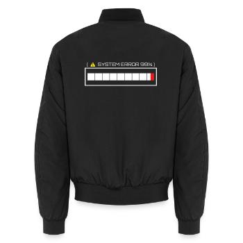 Systemfehler 99% Ladezustand - Unisex Bomberjacke - Schwarz - Hinten - AI Model Male 185 light (185cm)