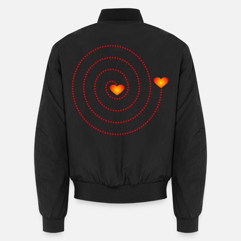 Spirale Herzen - Herzmenschen - Unisex Bomberjacke - Schwarz