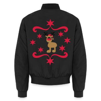 Jour de Noël - Bomber unisexe - noir - Dos - AI Model Male 185 light (185cm)