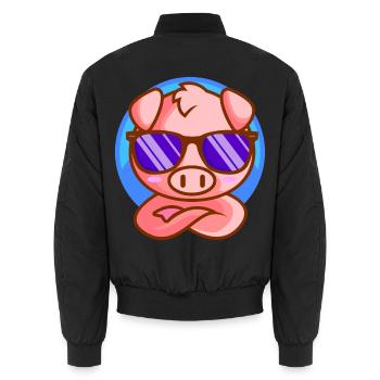Petit porcelet avec lunettes de soleil - Bomber unisexe - noir - Dos - AI Model Male 185 light (185cm)