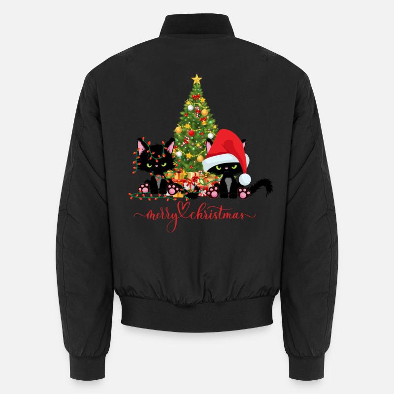 Christmas Cats - Unisex Bomber Jacket - black