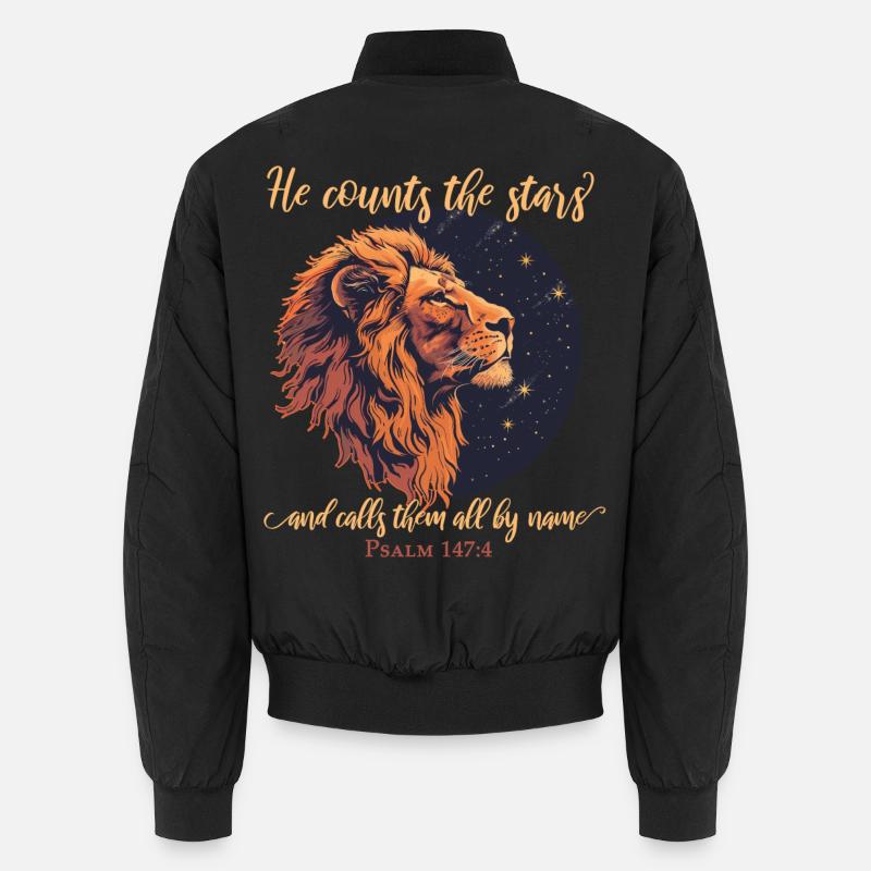 Löwe Bibelvers Christlich Unisex Bomberjacke
