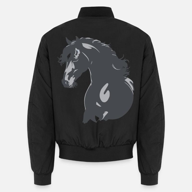 Rappe Pferd Silhouette Unisex Bomberjacke