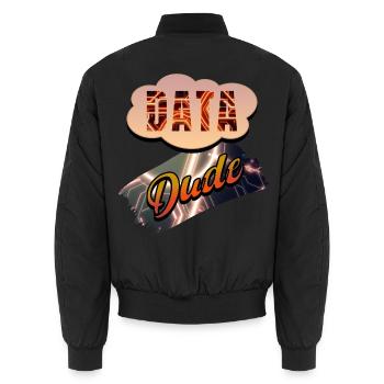 Data Dude - Unisex Bomber Jacket - black - Back - AI Model Male 185 light (185cm)