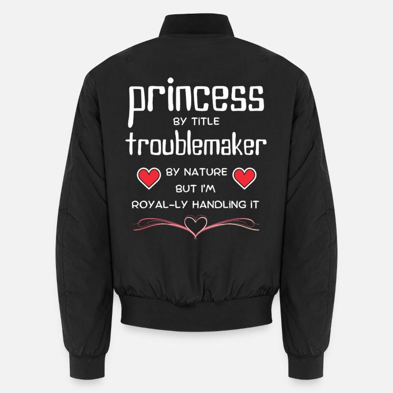 Princess TroubleMaker Tee - Unisex Bomber Jacket - black