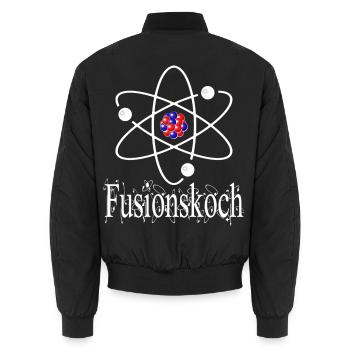 Fusionskoch - Koch - kochen - Labor - Chemiker - Unisex Bomberjacke - Schwarz - Hinten - AI Model Male 185 light (185cm)