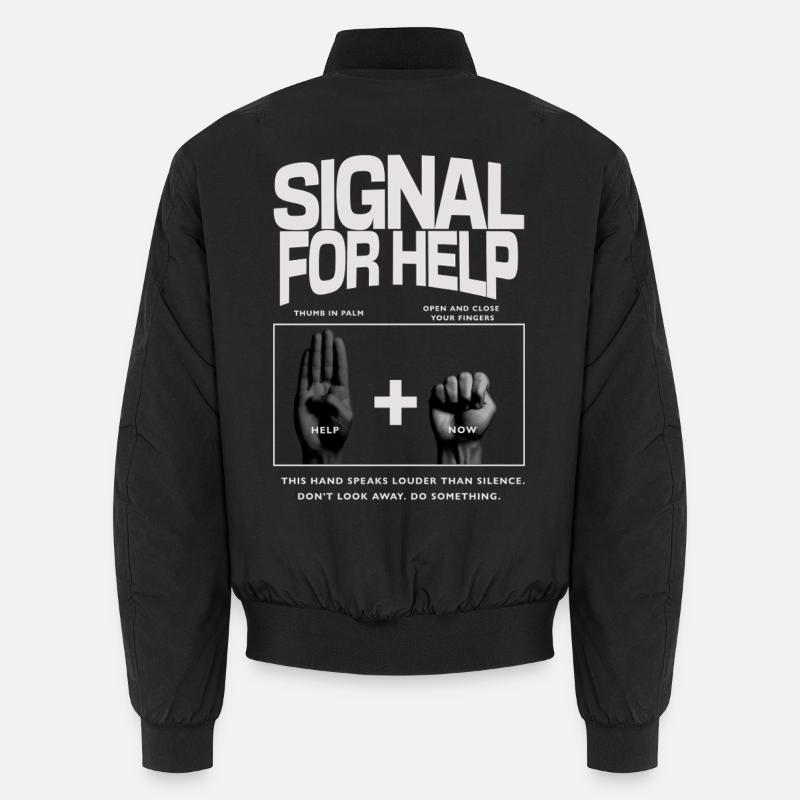 Signal for Help Hand Gesture Design Unisex Bomberjacke