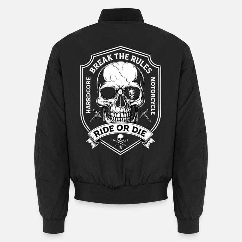 Motorradfahrer Biker Chopper Break The Rules  Unisex Bomberjacke