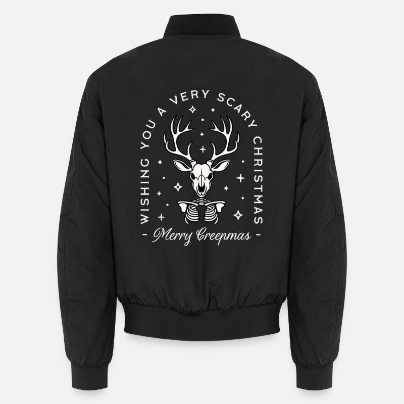 Squelette de renne effrayant gothique effrayant de Noël Bomber unisexe
