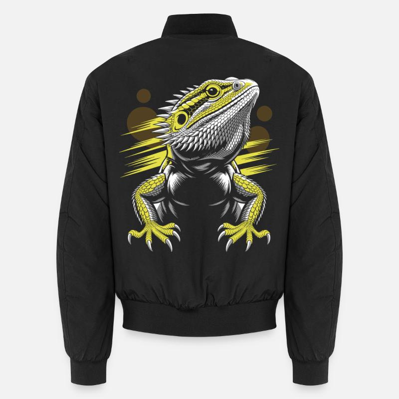 Dragon Head Bearded Dragon Lizard - Unisex Bomber Jacket - black