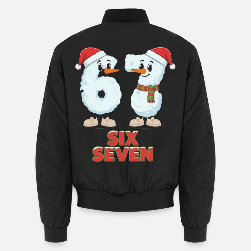 6 7 Meme Weihnachten Lustig Sechs Sieben Geschenk Unisex Bomberjacke