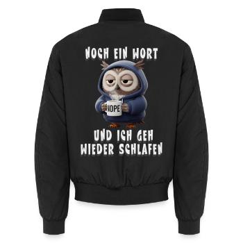Müde Eule Humor Spruch Für Morgenmuffel Kaffee - Bomber unisexe - noir - Dos - AI Model Male 185 light (185cm)