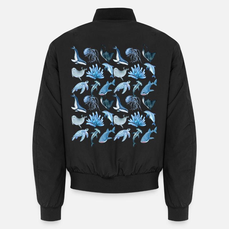 Ocean animals (big) - Unisex Bomberjacke - Schwarz