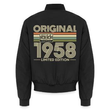 Original 1958 Edition Retro - Bomber unisexe - noir - Dos - AI Model Male 185 light (185cm)