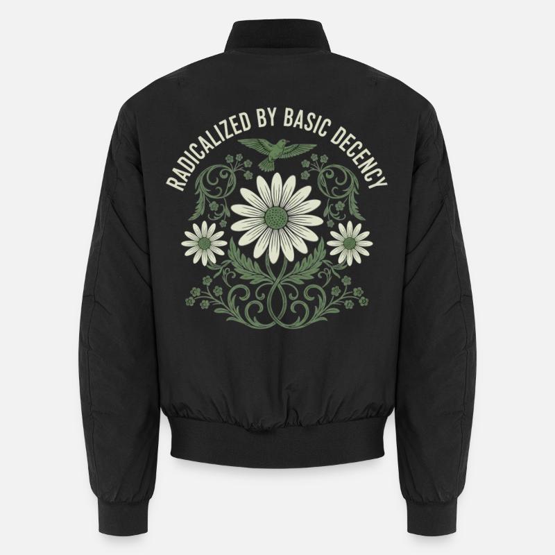 Radicalized by Basic Decency Vintage Flower Shirt Unisex Bomberjacke