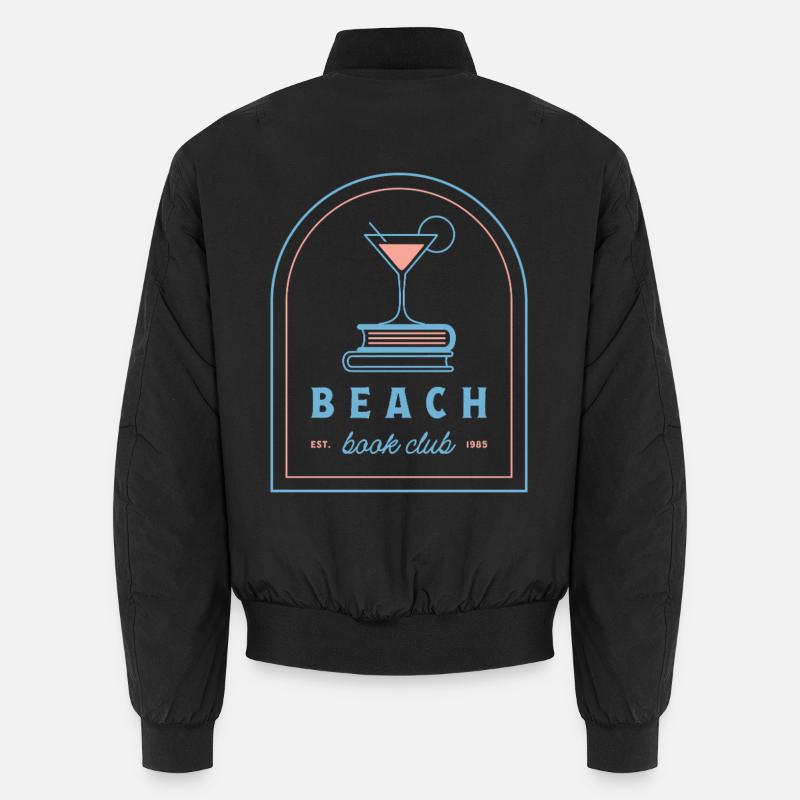 Esthétique du club de lecture de plage Summer Reader rose blue - Bomber unisexe - noir