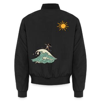 surfer - Unisex Bomberjacke - Schwarz - Hinten - AI Model Male 185 light (185cm)