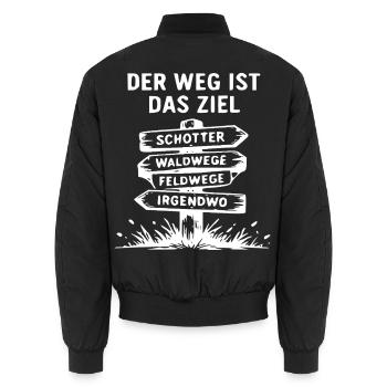 Weg Ist Ziel Signpost Abenteuer - Unisex Bomberjacke - Schwarz - Hinten - AI Model Male 185 light (185cm)