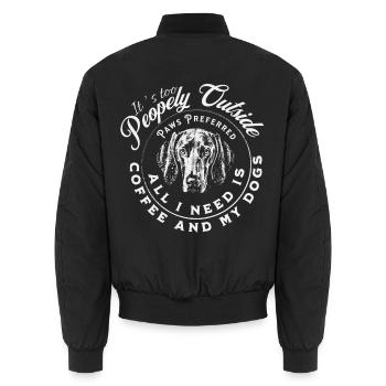 Paws Preferred Coffee Dog - Bomber unisexe - noir - Dos - AI Model Male 185 light (185cm)