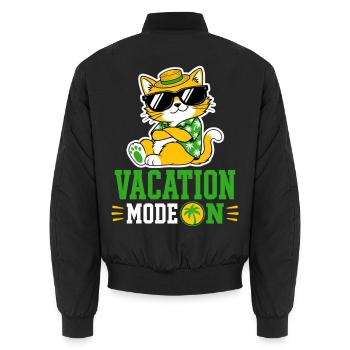 Vacation Mode On Katze Sonnenbrille Motiv - Unisex Bomberjacke - Schwarz - Hinten - AI Model Male 185 light (185cm)