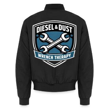 Diesel & Dust Wrench Therapy Schrauber Motiv - Unisex Bomberjacke - Schwarz - Hinten - AI Model Male 185 light (185cm)