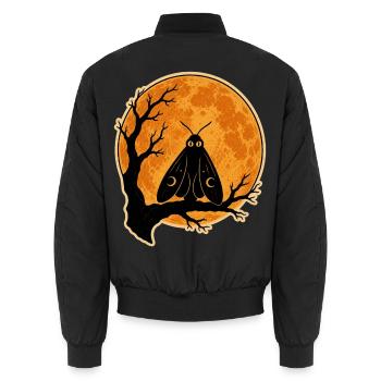 Mothman Motte Vollmond T-Shirt Halloween Vintage - Unisex Bomberjacke - Schwarz - Hinten - AI Model Male 185 light (185cm)