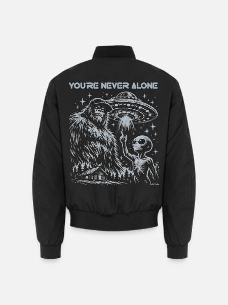 Du bist nie allein, Bigfoot-Alien-T-Shirt. - Unisex Bomberjacke - Schwarz