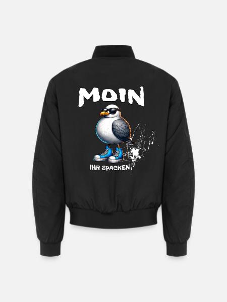 Moin Küstenvogel mit Sneaker Swag - Unisex Bomberjacke - Schwarz