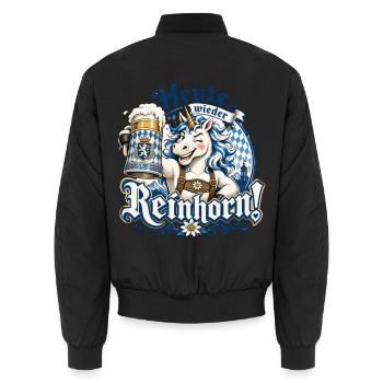 Heute wieder Reinhorn Design - Unisex Bomberjacke - Schwarz - Hinten - AI Model Male 185 light (185cm)
