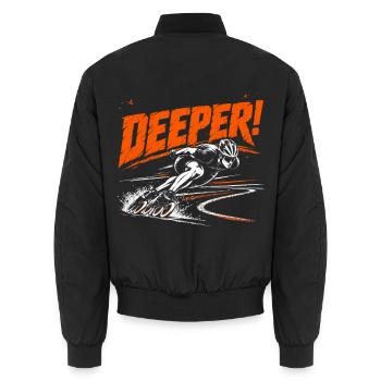Deeper Speedskating Trainer Spruch - Unisex Bomberjacke - Schwarz - Hinten - AI Model Male 185 light (185cm)
